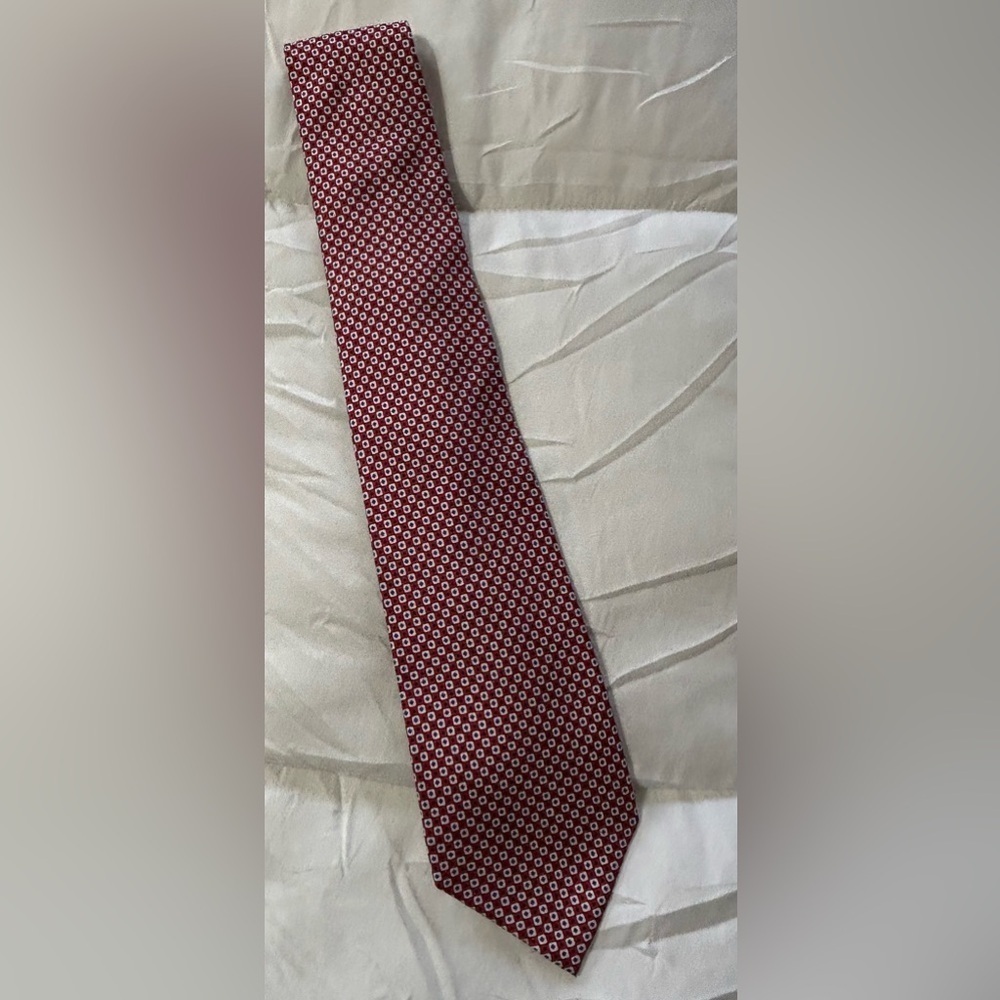 Lauren Ralph Lauren Red Geometric Silk Tie